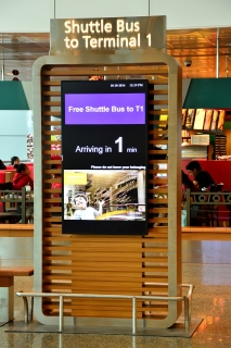 Arrival Information Board for Changi Airport Terminal 1 <> 2 Shuttle Service