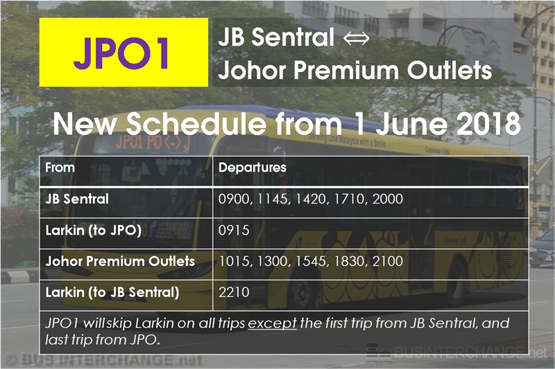 New Timetable for Causeway Link Bus JPO1