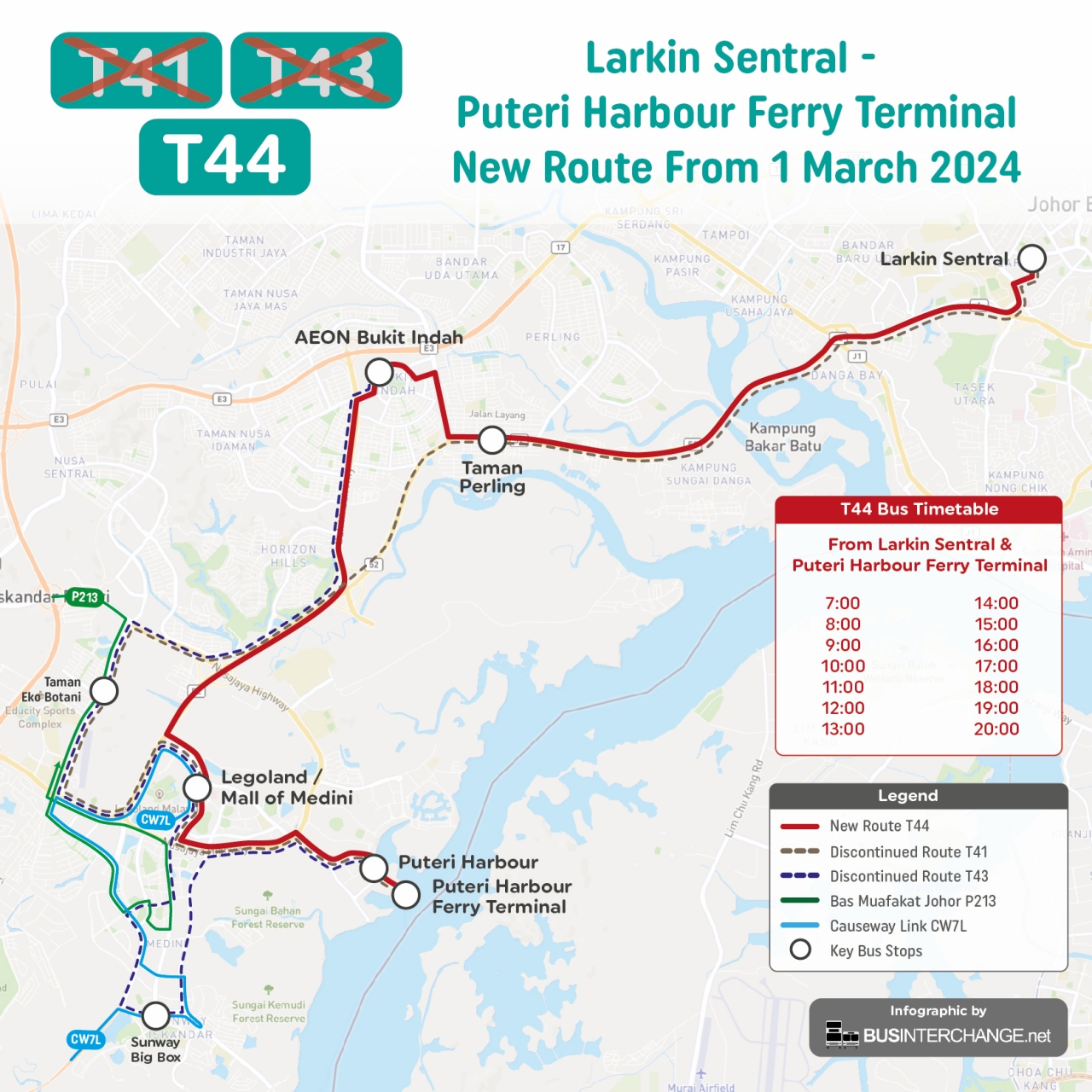 myBas Johor Bahru Route T41 to discontinue from 1 March 2024