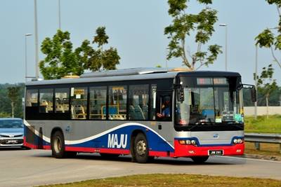 A typical Maju bus on chartered shuttle service.