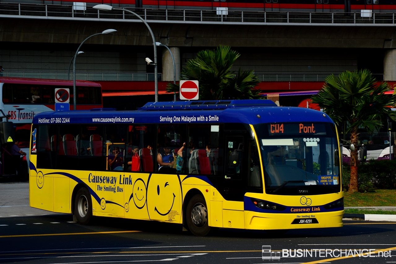 A Scania K250IB (JQH4291) operating on Causeway Link bus service CW4