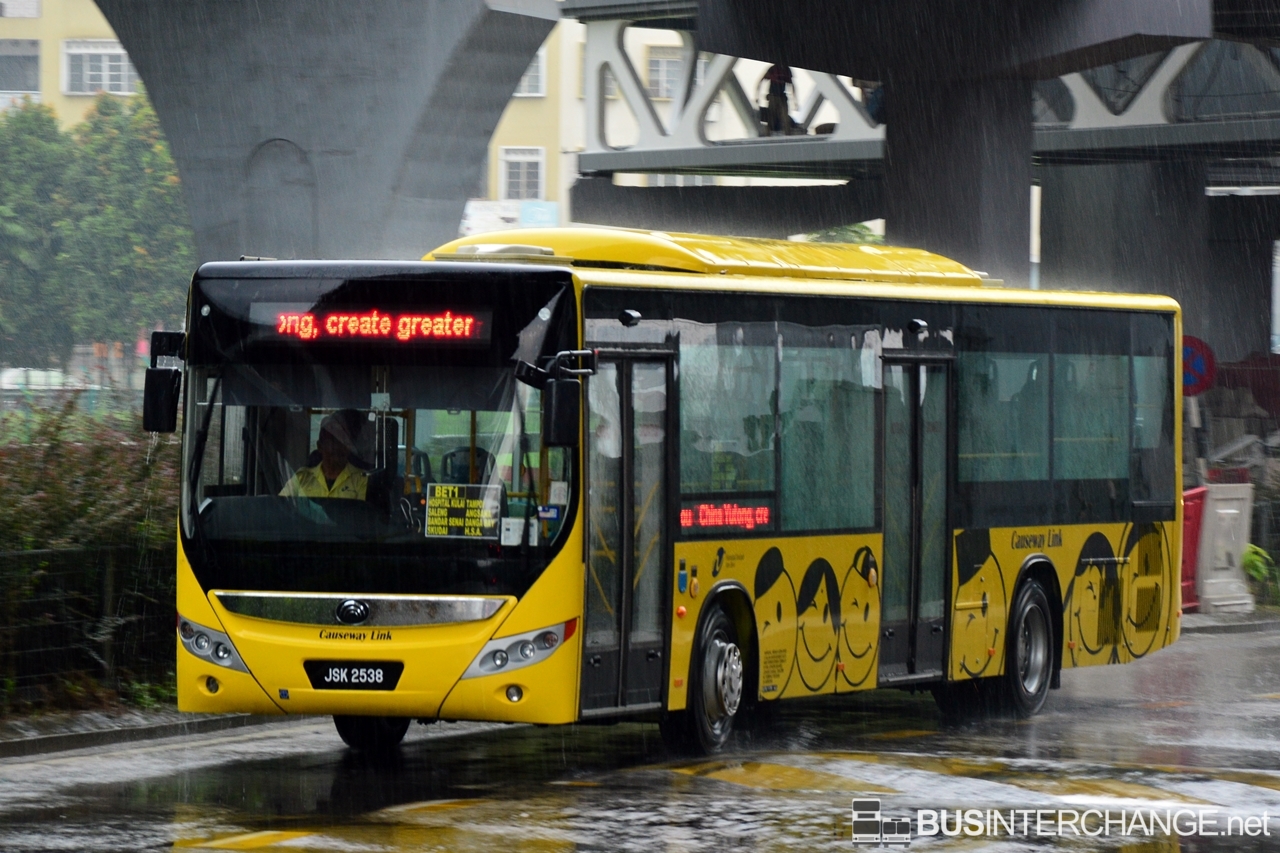 A Yutong ZK6126HG (JSK2538) operating on Causeway Link bus service BET1