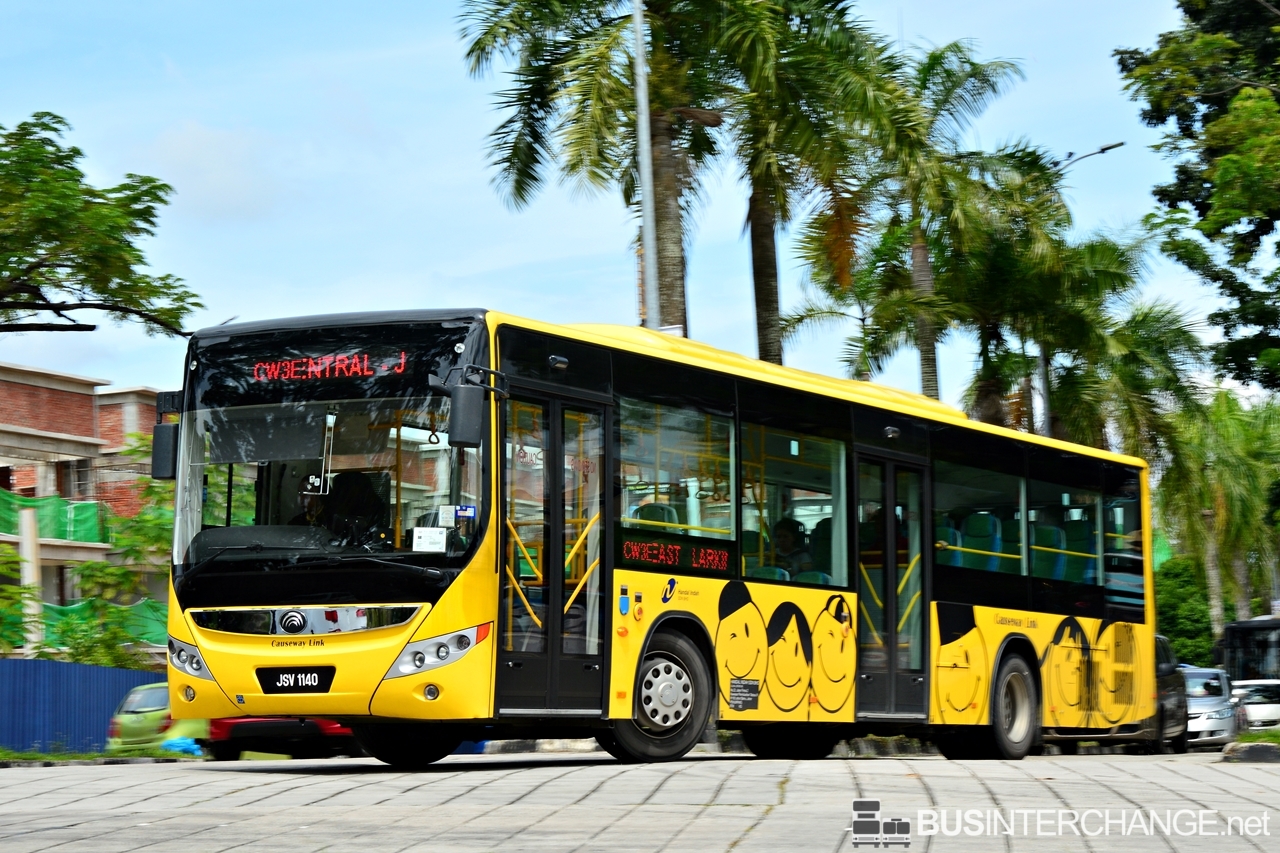 A Yutong ZK6126HG (JSV1140) operating on Causeway Link bus service CW3E