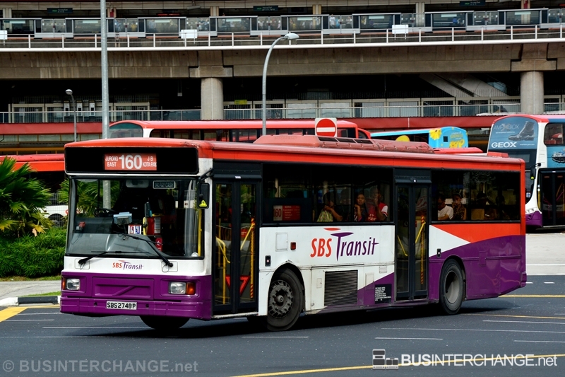 A Volvo B10M (Mark IV) (SBS2748P) operating on SBS Transit bus service 160