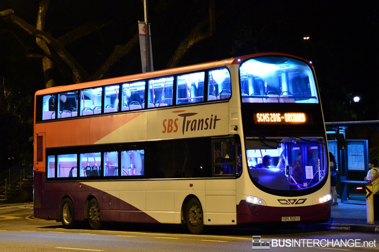 Volvo B9TL (SBS3021X - Standard Chartered Marathon Singapore 2016 - Orchard Shuttle.)