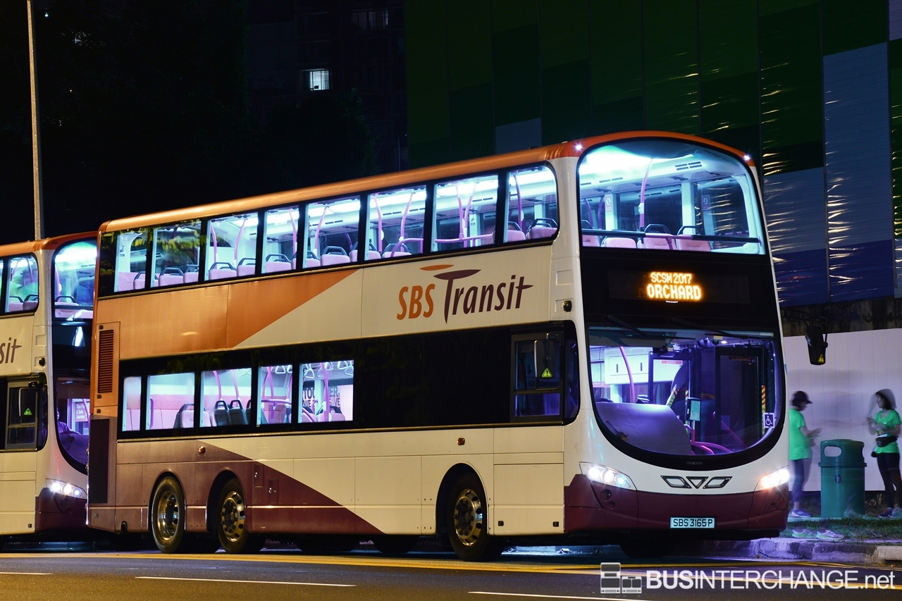 Volvo B9TL (SBS3165P - Standard Chartered Marathon Singapore 2017 Orchard Shuttle.)