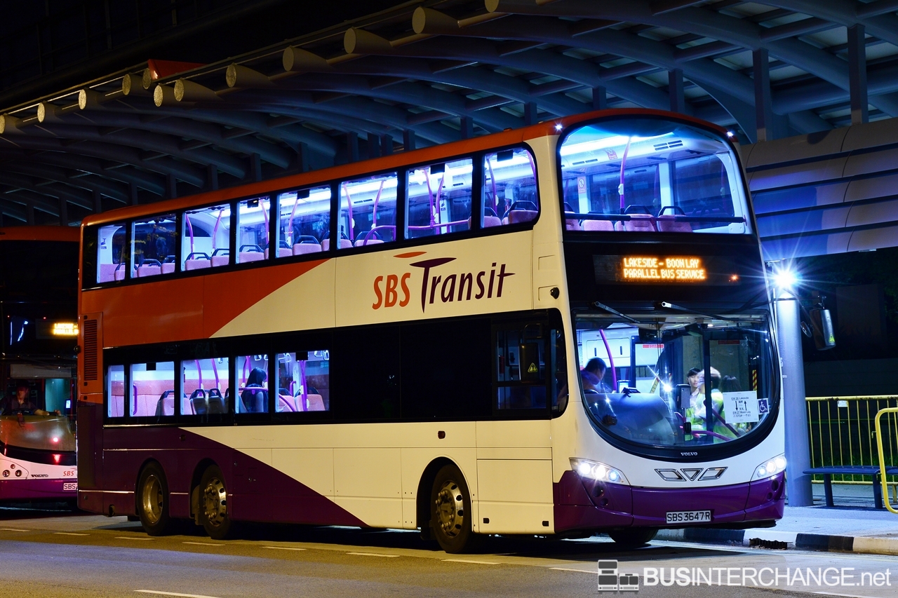 Volvo B9TL (SBS3647R - Lakeside - Boon Lay Parallel Bus Service)
