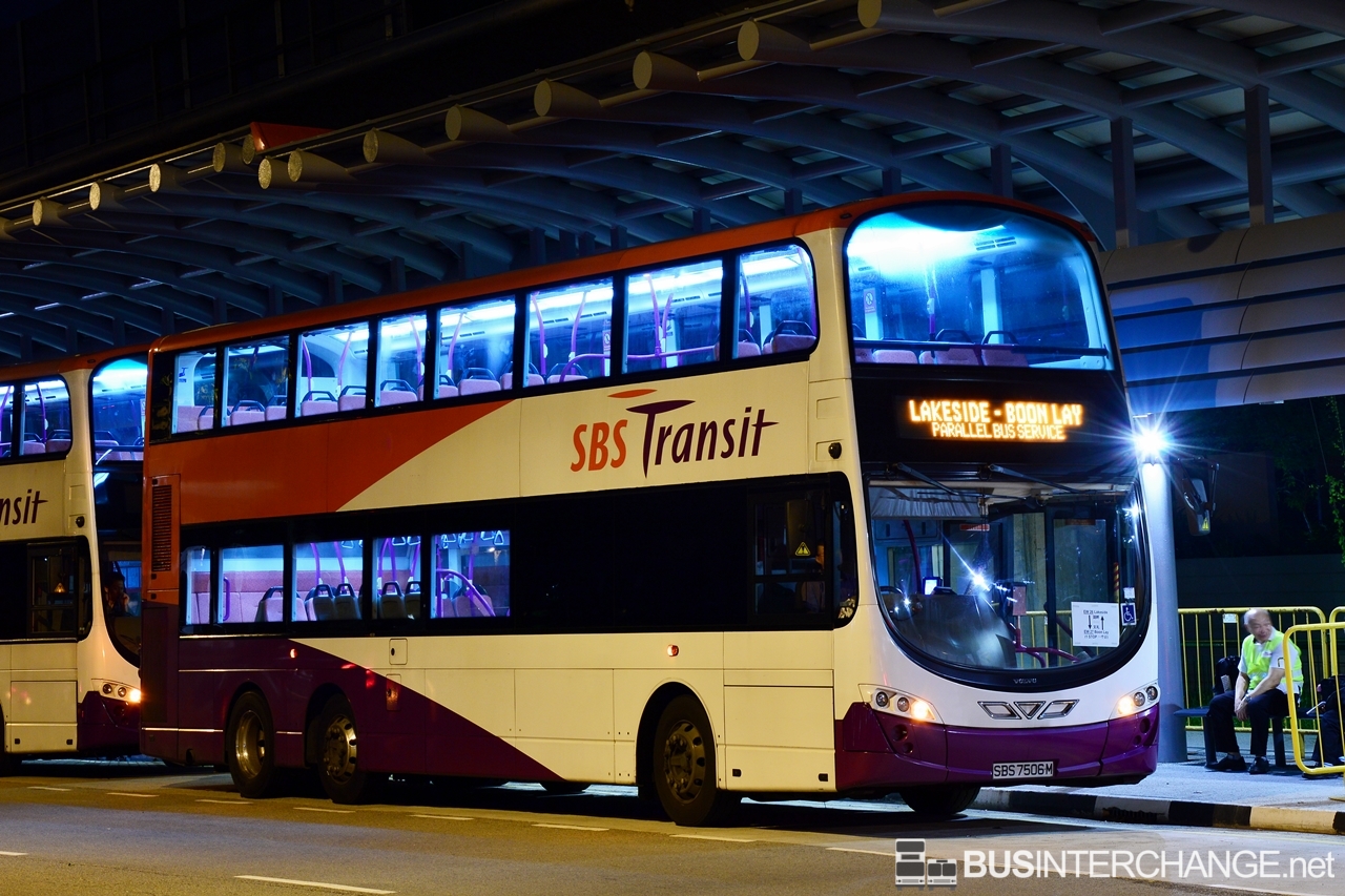 Volvo B9TL (SBS7506M - Lakeside to Boon Lay Parallel Bus Service)