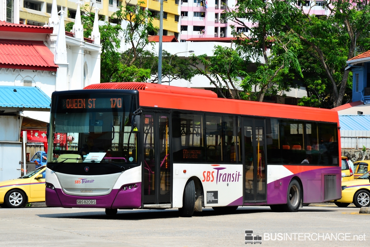 A Scania K230UB (SBS8208S) operating on SBS Transit bus service 170