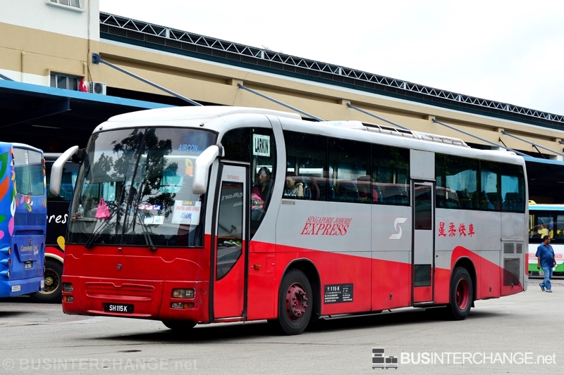 A Scania K114IB (SH115K) operating on Singapore-Johore Express bus service SJE