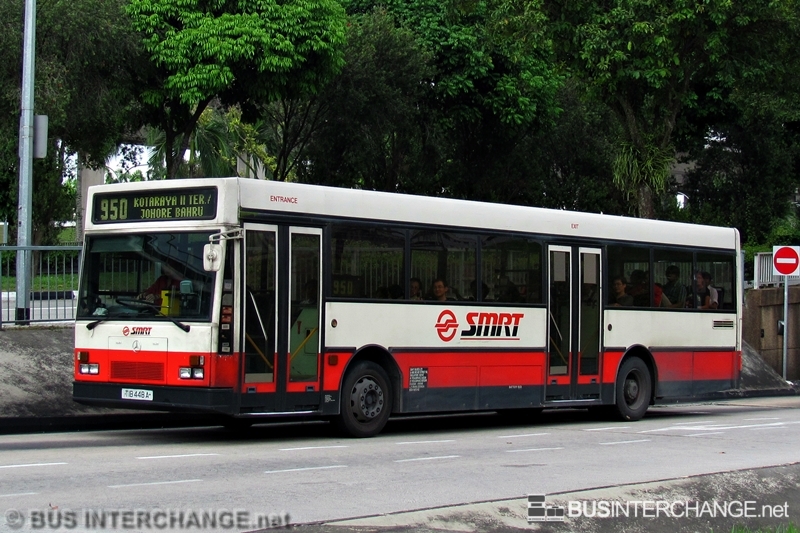 A Mercedes-Benz O405 (TIB448A) operating on SMRT Buses bus service 950