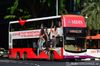 Thumbnail: SBS7425M — Historical archive of a Volvo B9TL (ComfortDelgro Engineering) double-deck bus, pictured carrying a MDIS advertisement, operating on service 76 under SBS Transit. Photographed in March 2015, buses of this model type have since been completely retired from passenger service.