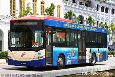 Bus 302 - RapidPenang Scania K270UB (PJJ6157)
