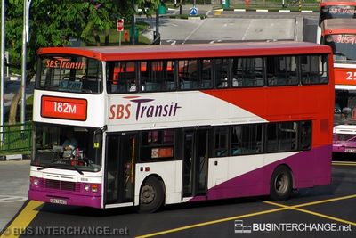 Bus 182M - SBS Transit Volvo Olympian (SBS7206D)