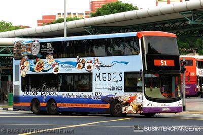 Bus 51 - SBS Transit Volvo B9TL (SBS7454D)