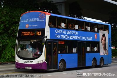 Bus 143 - SBS Transit Volvo B9TL (SBS7608C)
