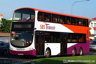 Bus 136 - SBS Transit Volvo B9TL (SBS7668D)