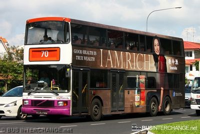 Bus 70 - SBS Transit Volvo Olympian (SBS9527P)