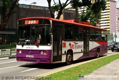 Bus 105 - SBS Transit Mercedes-Benz O405 (SBS219M)