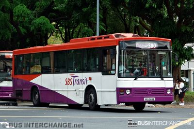Bus 580 - SBS Transit Mercedes-Benz O405 (SBS389E)