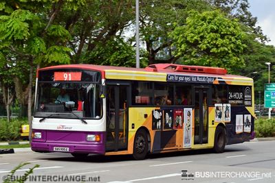 Bus 91 - SBS Transit Volvo B10M (Mark IV) (SBS995E)