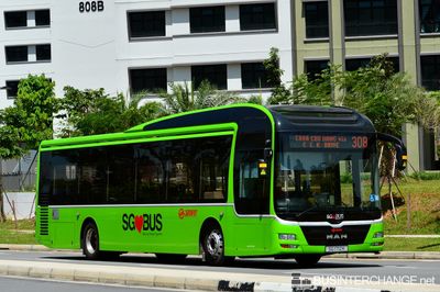Bus 308 - SMRT Buses MAN NL323F (A22) (SG1712K)