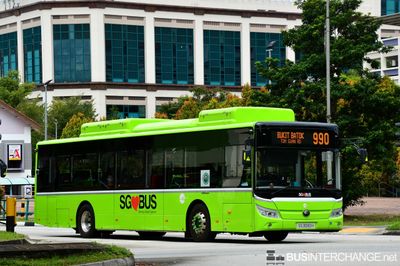 Bus 990 - Tower Transit Singapore Yutong E12 (ZK6128BEVG) (SG3090H)