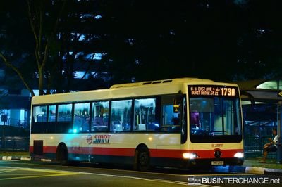 Bus 173A - SMRT Buses Mercedes-Benz OC500LE (SMB 128B)