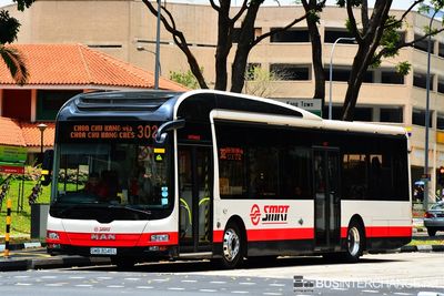 Bus 302 - SMRT Buses MAN NL323F (A22) (SMB3045L)
