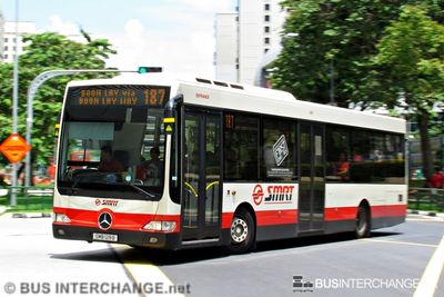 Bus 187 - SMRT Buses Mercedes-Benz OC500LE (SMB128B)