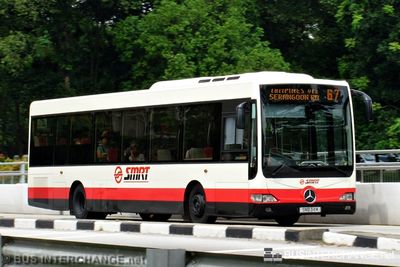 Bus 67 - SMRT Buses Mercedes-Benz OC500LE (SMB34M)
