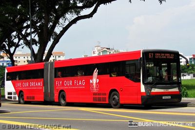 Bus 67 - SMRT Buses Mercedes-Benz O405G (TIB1075K)