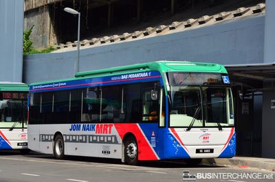 Bus T100 - RapidKL Volvo B7RLE (VG6493)