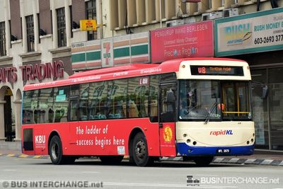 Bus U8 - RapidKL Higer KLQ6121G (WPL3879)