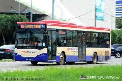 Bus 100 - RapidKuantan Scania K270UB (WUW4733)