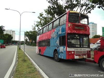 YL8508R being towed into Pat`s Schoolhouse Katong - Special Leyland Olympian ONTL11/2RF