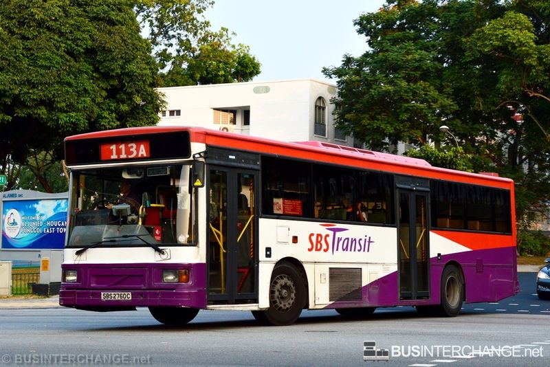 SBS2760C — Historical archive of a Volvo B10M Mark IV (Duple Metsec 3500) single-deck bus operating on service 113A under SBS Transit. Photographed in February 2014, buses of this model type have since been completely retired from passenger service.