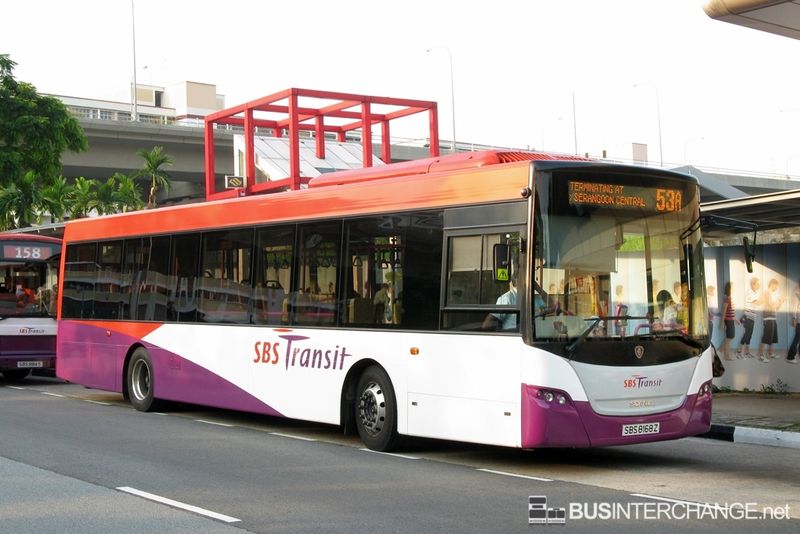 SBS8168Z — A Scania K230UB (Euro IV) single-deck bus serving commuters on service 53A under current bus operator SBS Transit in June 2009.