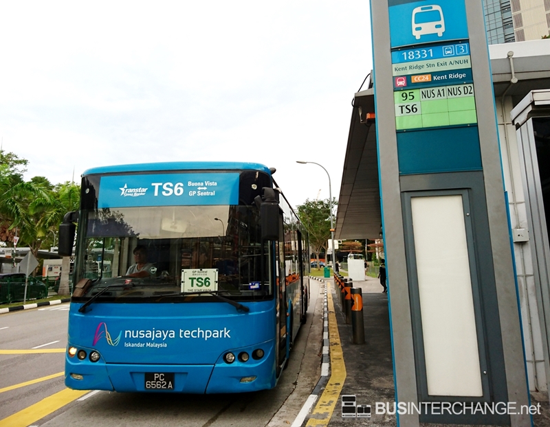 Transtar TS6 bus at Kent Ridge MRT Station.