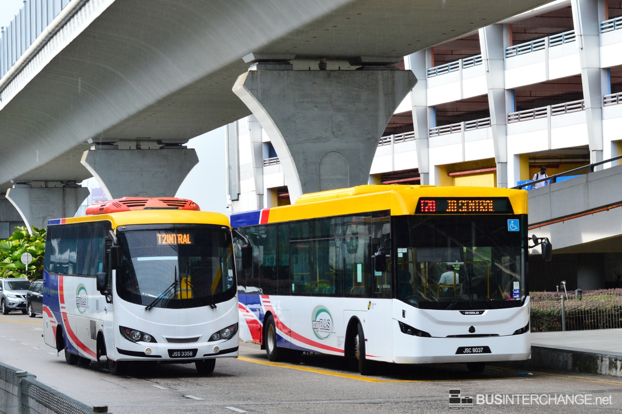 Typical buses in myBAS livery at JB Sentral Bus Terminal.
