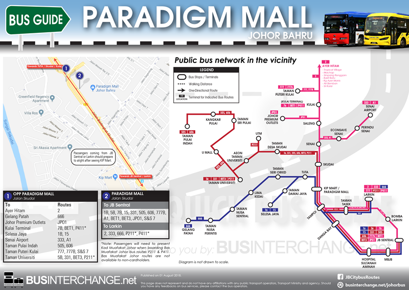 Easy Guide for Bus Services Serving Paradigm Mall