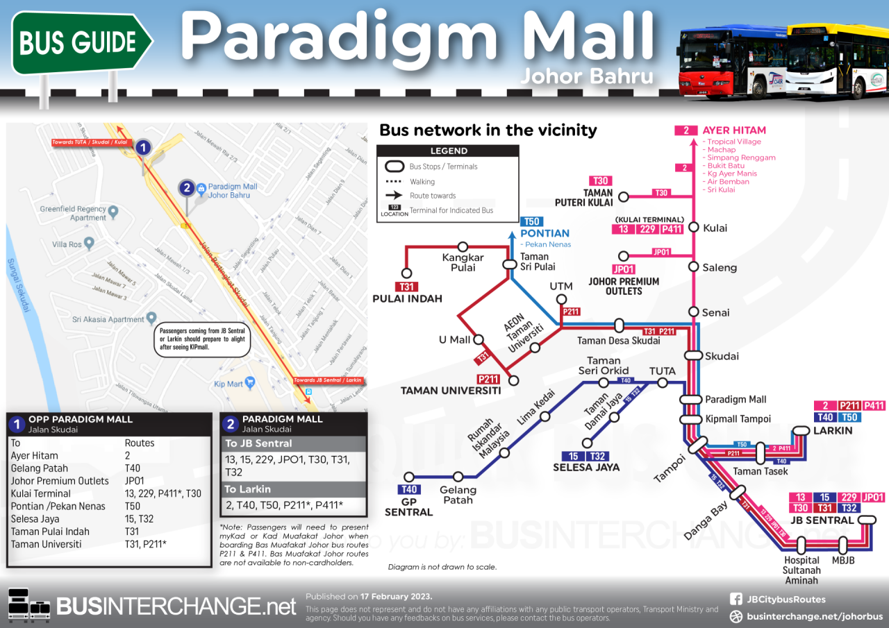 Bus guide to Paradigm Mall Johor Bahru (JB)