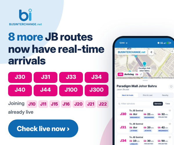 Live Arrival Times Available in Johor Bahru